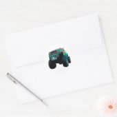 Sticker Rond Camion Monster bleu (Enveloppe)