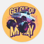 Sticker Rond Camion Monster Sortez de mon chemin (Devant)