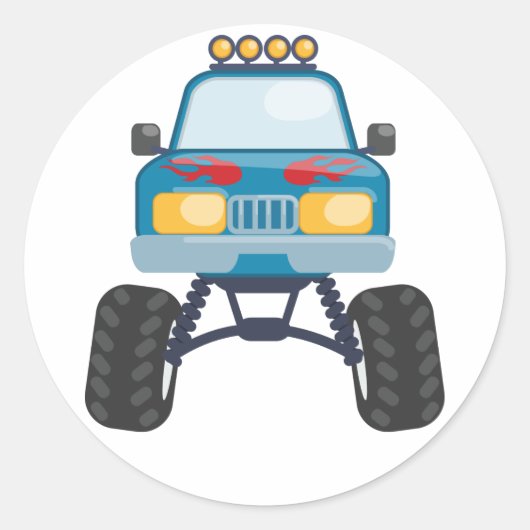 Sticker Rond Camion monstre (Devant)