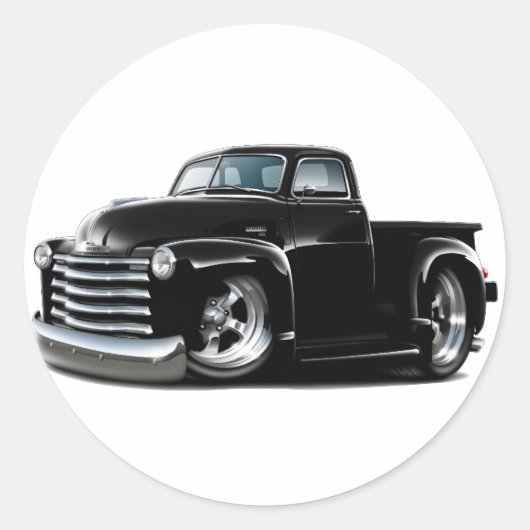 Sticker Rond Camion noir Chevy 1950-52 (Devant)