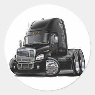 Sticker Rond Camion noir de Freightliner Cascadia