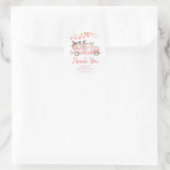 Sticker Rond Camion Rose Citrouille De Ferme En Merci (Sac)