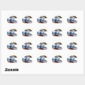 Sticker Rond Camion semi-remorque avec sleepercab (Feuille)