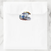 Sticker Rond Camion semi-remorque avec sleepercab (Sac)