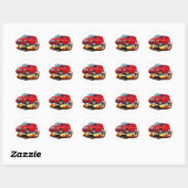 Sticker Rond Camionnette rouge de Chevy HHR (Feuille)