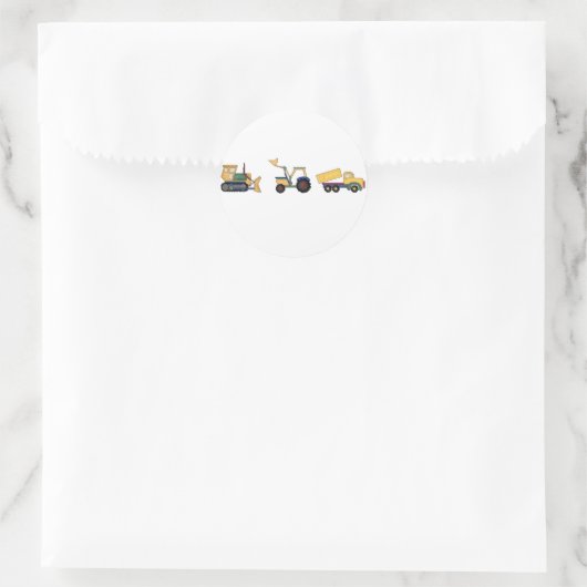 Sticker Rond Camions de construction (Sac)