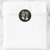 Sticker Rond Camo 7 ans Anniversaire J'avais 6 ans Maintenant j (Sac)