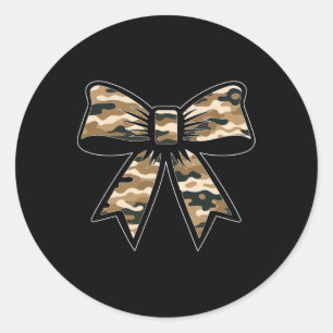 Sticker Rond Camo Coquette Bow Chasse au canard Chasse au canar