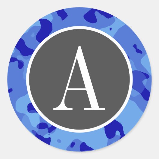 Sticker Rond Camo Han Blue ; Camouflage (Devant)
