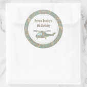 Sticker Rond Camo Imprimer Hélicoptère Armée Garçons Fête d'ann (Sac)