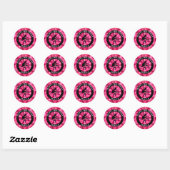 Sticker Rond Camo Pink Piste et Piste (Feuille)
