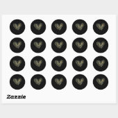 Sticker Rond Camo Print Heart Valentines Day  (Feuille)