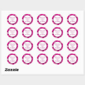 Sticker Rond Camo rose chaud Anniversaire Fête Favoriser Sticke (Feuille)
