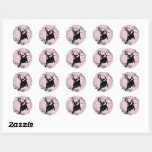 Sticker Rond Camo Rose Courir Buck (Feuille)