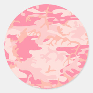 Sticker Rond Camo Rose Girly tendance élégant moderne