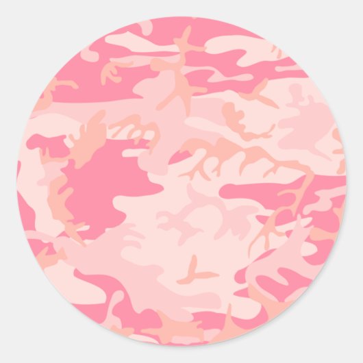 Sticker Rond Camo Rose Girly tendance élégant moderne (Devant)