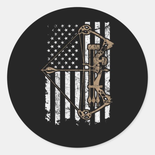 Sticker Rond Camo Usa Flag Archery Compound Bow - Bow Hunter (o (Devant)