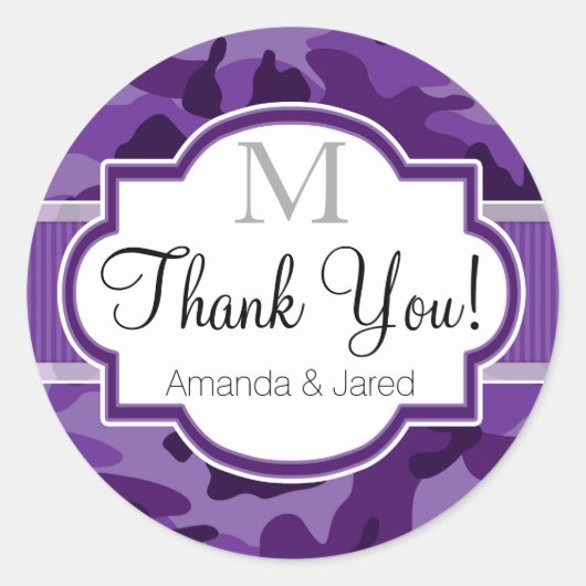 Sticker Rond Camo violet violet, Mariage de camouflage (Devant)