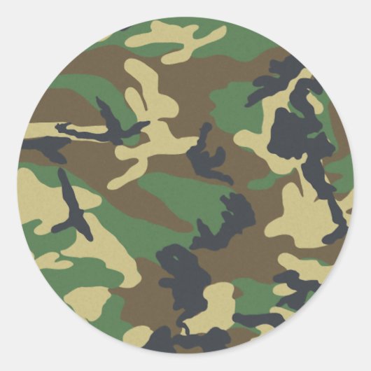 Sticker Rond Camo Woodland (Devant)