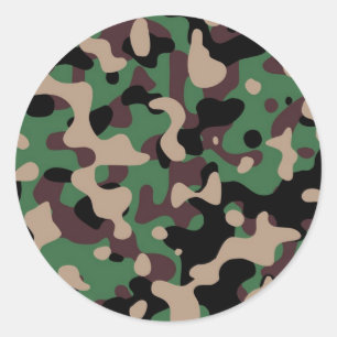 Sticker Rond Camouflage