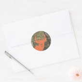 Sticker Rond Camouflage + Anniversaire des Cerfs Orange (Enveloppe)