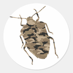 Sticker Rond Camouflage Cockroach Silhouette