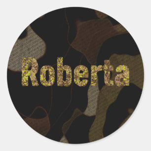 Sticker Rond Camouflage militaire personnalisé Police Roberta
