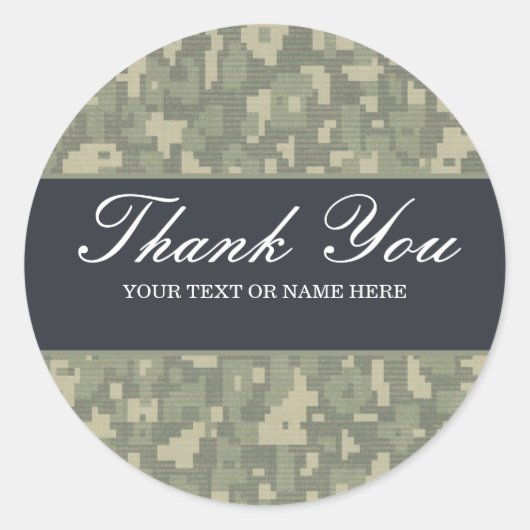 Sticker Rond camouflage numérique chasse militaire de l'armée (Devant)