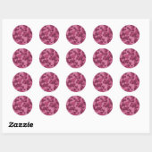 Sticker Rond Camouflage rose (Feuille)