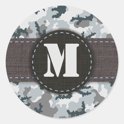 Sticker Rond Camouflage urbain (Devant)