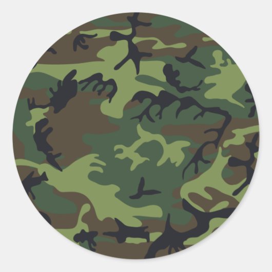 Sticker Rond Camouflage vert (Devant)