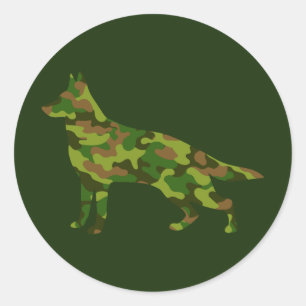 Sticker Rond Camouflage vert de l'armée allemande Shepard