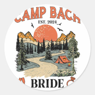 Sticker Rond Camp Bach Mariée Randonnée Camping Enterrement de