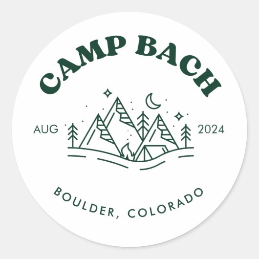 Sticker rond Camp Bachelorette (Devant)
