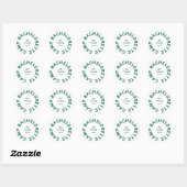 Sticker Rond Camp Bachelorette Forest Green Personnalisé (Feuille)