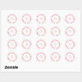 Sticker Rond Camp Bachelorette Pink Crest Personnalisé (Feuille)