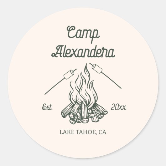Sticker Rond Camp de filles (Devant)