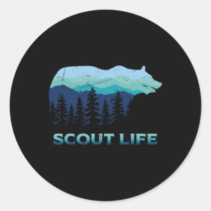 Sticker Rond Camp de plein air Scoutisme Randonnée Vie de scout