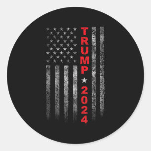 Sticker Rond Camp d'élection de Trump 2024, drapeau américain v