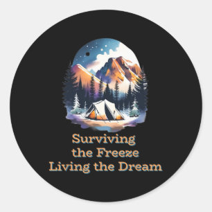 Sticker Rond Camp d'hiver Hob