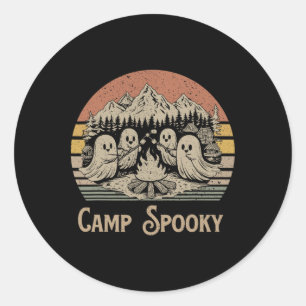 Sticker Rond Camp Éffrayant Summerween Été Halloween mignon Fan
