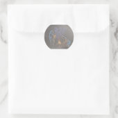 Sticker Rond Camp Fire Amérindien Guerrier (Sac)