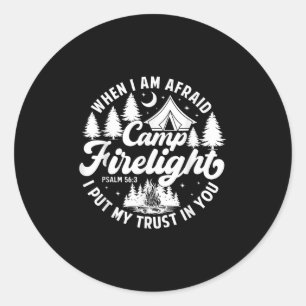 Sticker Rond Camp Firelight Vacances Bible School Christian Sum