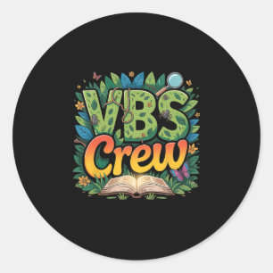 Sticker Rond Camp Vbs Crew Jeunesse 2025 Insectes Grossis Avent
