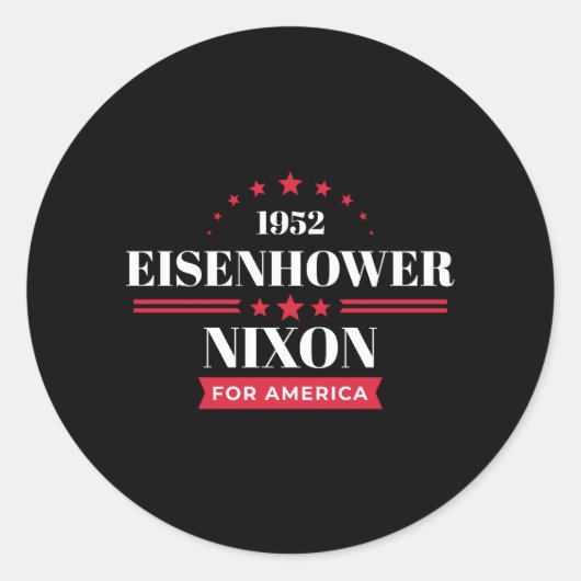 Sticker Rond Campagne Eisenhower Nixon Ike 1952 (Devant)