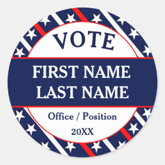 Sticker Rond Campagne électorale personnalisée aux États-Unis