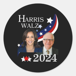 Sticker Rond Campagne électorale présidentielle de Walz 2024 Ka