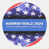 Sticker Rond Campagne HARRIS WALZ 2024 Large (Devant)
