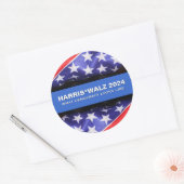 Sticker Rond Campagne HARRIS WALZ 2024 Large (Enveloppe)