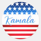 Sticker Rond Campagne Kamala Harris SWAG US Drapeau Élégant Scr (Devant)